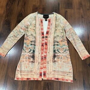 Soft Surroundings women's Label Noir Oushak Wool Blend Cardigan Sz M